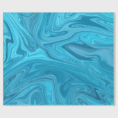 Papier Cadeau Peinture des vagues bleues | Meilleure peinture ab (Plat)