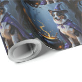 Papier Cadeau Peinture d'Halloween capricieuse australienne (Coin rond)