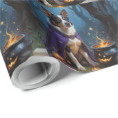 Papier Cadeau Peinture d'Halloween capricieuse australienne (Coin rond)