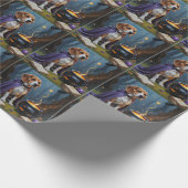 Papier Cadeau Peinture d'Halloween de chien beagle (Coin)