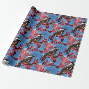 Papier Cadeau Peinture d'oiseaux de printemps