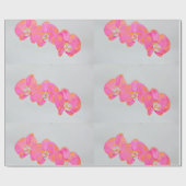 Papier Cadeau Peinture d'orchidée rose (Plat)