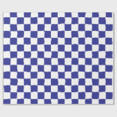 Papier Cadeau Peinture élégante en damier blanc et bleu (Plat)