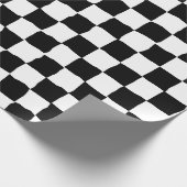 Papier Cadeau Peinture élégante en damier blanc et noir (Coin)