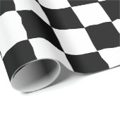 Papier Cadeau Peinture élégante en damier blanc et noir (Coin rond)