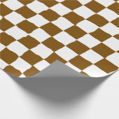 Papier Cadeau Peinture en damier blanc et Brown (Coin)