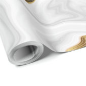 Papier Cadeau Peinture en marbre doré moderne esthétique (Coin rond)