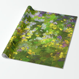 Papier Cadeau Peinture fleur sauvage Impasto - Art Fleur Origina