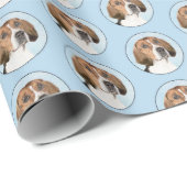 Papier Cadeau Peinture Foxhound en anglais - Joli art original c (Coin rond)