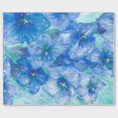 Papier Cadeau Peinture Gentienne Bleue (Plat)