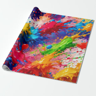 Papier Cadeau Peinture humide colorée design