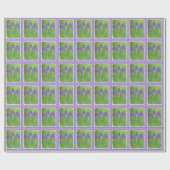 Papier Cadeau Peinture Iris Violet - Art Fleur Originale (Plat)
