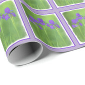 Papier Cadeau Peinture Iris Violet - Art Fleur Originale (Coin rond)
