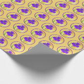 Papier Cadeau Peinture Iris Violet - Art Fleur Originale (Coin)