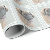 Papier Cadeau Peinture Leonberger - Joli art original chien (Coin rond)