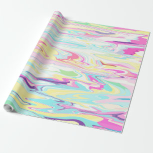 Papier Cadeau Peinture Liquide à spirale colorée Conception es