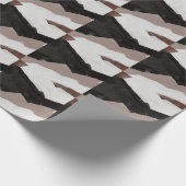 Papier Cadeau Peinture multimédia mixte, design abstrait minimal (Coin)