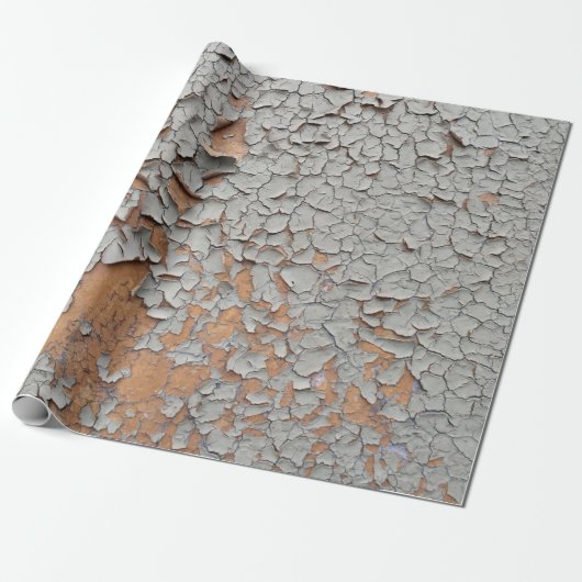 Papier Cadeau Peinture murale grise fissurée (Déroulé)