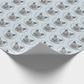 Papier Cadeau Peinture norvégienne sur l'Elkhound - Art original (Coin)