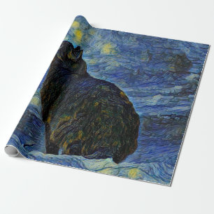 Papier Cadeau Peinture numérique Chat Shambhala à Vincent Van Go