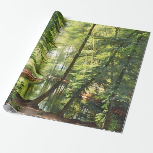 Papier Cadeau Peinture Paysage du ruisseau forestier Aagaard (Déroulé)