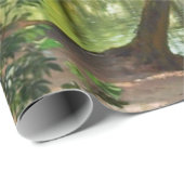 Papier Cadeau Peinture Paysage du ruisseau forestier Aagaard (Coin rond)