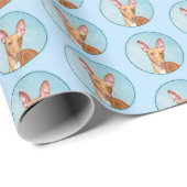 Papier Cadeau Peinture Pharaon Hound - Cute Original Chien Art (Coin rond)