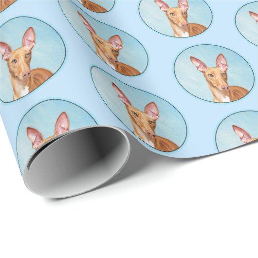 Papier Cadeau Peinture Pharaon Hound - Cute Original Chien Art (Coin rond)