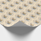 Papier Cadeau Peinture Poméranienne (orange) - Art Chien origina (Coin)