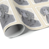 Papier Cadeau Peinture Retriever à revêtement plat - Art Chien o (Coin rond)