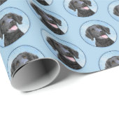 Papier Cadeau Peinture Retriever recouverte de boue - Art Chien  (Coin rond)