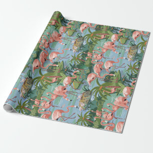 Papier Cadeau Peinture rose de lagune de Flamant rose par le