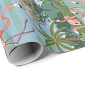 Papier Cadeau Peinture rose de lagune de Flamant rose par le (Coin rond)