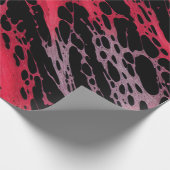 Papier Cadeau Peinture rouge et violet Splatter Webbing Art Abst (Coin)