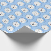 Papier Cadeau Peinture Samoyed Puppy - Jolie Art Original Chien (Coin)
