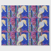 Papier Cadeau Peinture sur hippocampe (Plat)