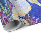 Papier Cadeau Peinture sur hippocampe (Coin rond)