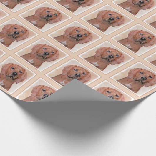 Papier Cadeau Peinture sur pilon rouge - jolie art original chie (Coin)