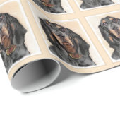 Papier Cadeau Peinture sur sol noir et brun - Art original sur c (Coin rond)