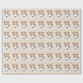 Papier Cadeau Peinture Terrier de Renard de fil - Cute Original  (Plat)