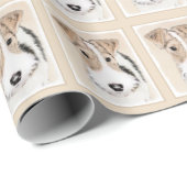 Papier Cadeau Peinture Terrier de Renard de fil - Cute Original  (Coin rond)