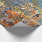 Papier Cadeau Peinture tropicale d'aquarium de poissons du monde (Coin)