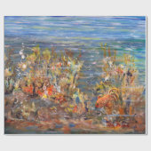 Papier Cadeau Peinture tropicale d'aquarium de poissons du monde (Plat)