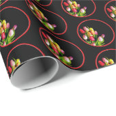 Papier Cadeau Peinture Tulip - Art Fleur original (Coin rond)