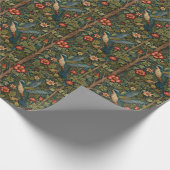 Papier Cadeau peinture vintage d'oiseaux chanteurs (Coin)