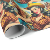 Papier Cadeau Peinture vintage pour fille (Coin rond)