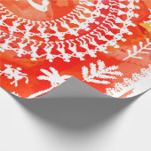 Papier Cadeau Peinture Warli - main dessinée traditionnelle l'An (Coin)