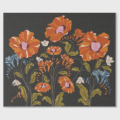 Papier Cadeau Peintures de perroquets en floraison (Plat)