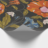 Papier Cadeau Peintures de perroquets en floraison (Coin)