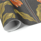 Papier Cadeau Peintures de perroquets en floraison (Coin rond)